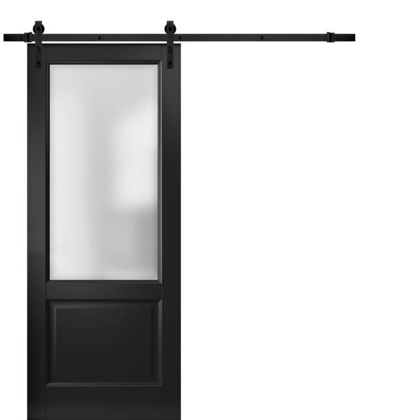 SARTODOORS Lucia Mirrored Glass Wood Barn Door with Installation Hardware Kit & Reviews Wayfair